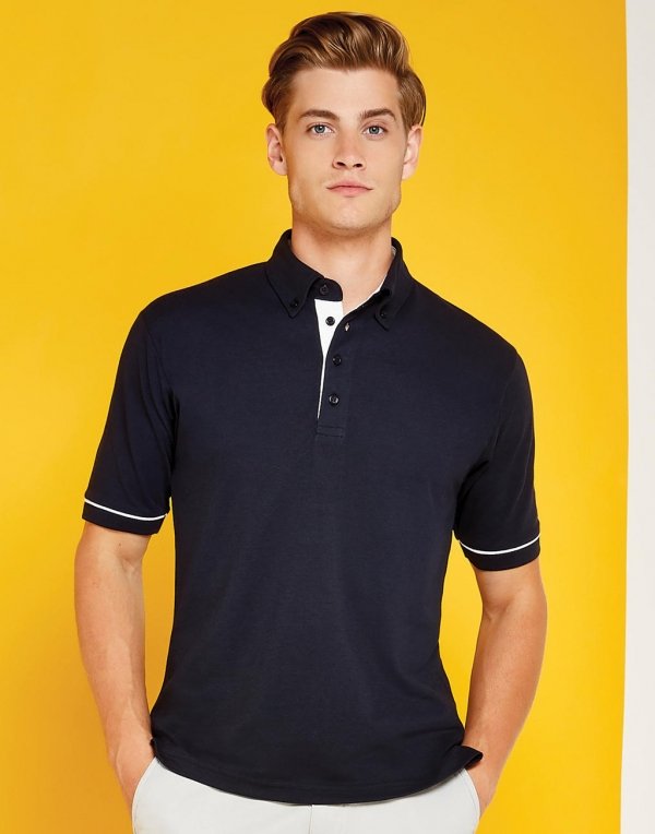 Männer Polos CONTRAST Button Poloshirt TshirtExpert